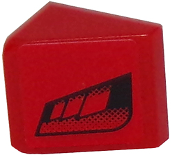 Slope 30 1 x 1 x 2/3 with Black Faded Air Vents on Red Background Pattern Model Left Side (Sticker) - Set 8147