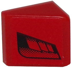 Slope 30 1 x 1 x 2/3 with Black Faded Air Vents on Red Background Pattern Model Right Side (Sticker) - Set 8147