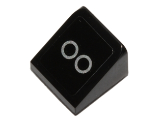 Slope 30 1 x 1 x 2/3 with 2 Silver Exhaust Pipes Pattern (Sticker) - Set 40191