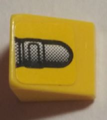 Slope 30 1 x 1 x 2/3 with Fender / Bumper End on Yellow Background Pattern Model Left Side (Sticker) - Set 8666