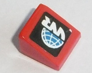 Slope 30 1 x 1 x 2/3 with Globe and White 'WR' World Racer Logo Pattern Model Right Side (Sticker) - Set 8864