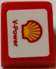Slope 30 1 x 1 x 2/3 with Shell Logo and 'V-Power' Pattern Model Left Side (Sticker) - Set 75913