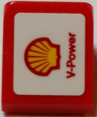 Slope 30 1 x 1 x 2/3 with Shell Logo and 'V-Power' Pattern Model Right Side (Sticker) - Set 75913