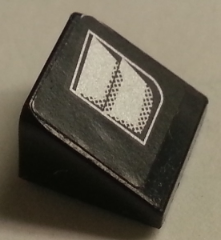 Slope 30 1 x 1 x 2/3 with Silver Vent Holes Pattern Model Left Side (Sticker) - Set 8154