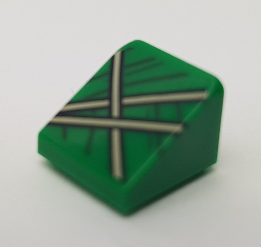 Slope 30 1 x 1 x 2/3 with Cloth, Tan Rope and Straps Pattern 2 (Zongzi in Bamboo)