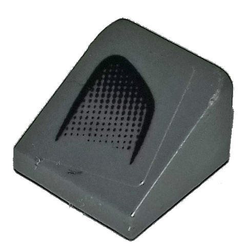 Slope 30 1 x 1 x 2/3 with Black Air Intake on Dark Bluish Gray Background Pattern Model Left Side (Sticker) - Set 75877