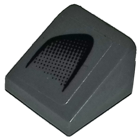 Slope 30 1 x 1 x 2/3 with Black Air Intake on Dark Bluish Gray Background Pattern Model Right Side (Sticker) - Set 75877