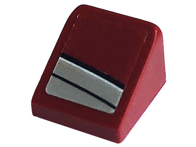 Slope 30 1 x 1 x 2/3 with Black and Silver Stripes Pattern Model Left Side (Sticker) - Set 76903