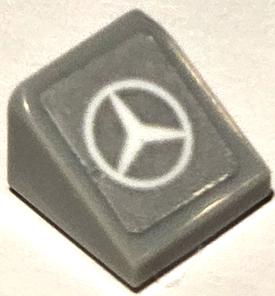 Slope 30 1 x 1 x 2/3 with White Mercedes-Benz Logo Pattern (Sticker) - Set 75883