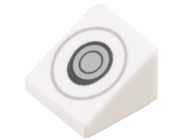 Slope 30 1 x 1 x 2/3 with Joystick Control, Dark Bluish Gray, Black, and Light Bluish Gray Circles Pattern