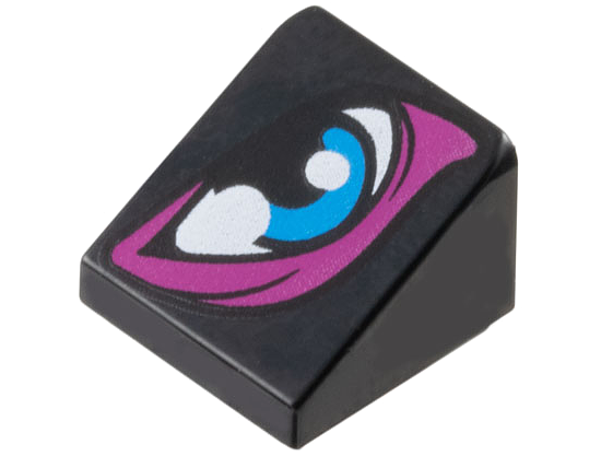 Slope 30 1 x 1 x 2/3 with Dark Azure Eye with Magenta Eye Shadow Pattern