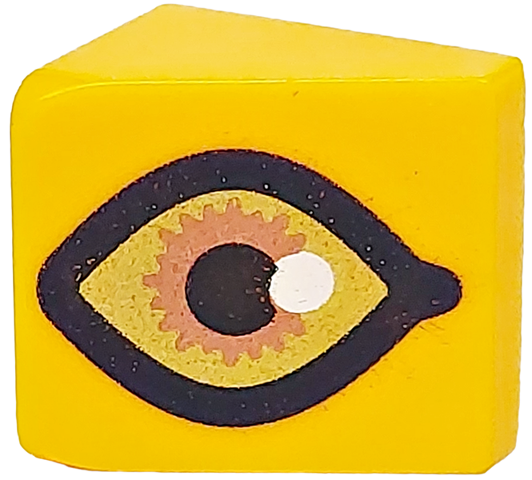 Slope 30 1 x 1 x 2/3 with Copper and Gold Eye with White Glint and Black Outline Pattern