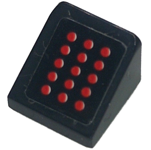 Slope 30 1 x 1 x 2/3 with 15 Red Dots Pattern (Sticker) - Sets 42151 / 42162