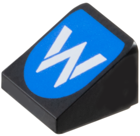 Slope 30 1 x 1 x 2/3 with Williams Formula 1 Logo Stylized White Capital Letter W on Blue Background Pattern