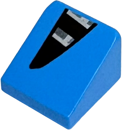 Slope 30 1 x 1 x 2/3 with Black, Dark Silver and Silver Angled Air Vent Pattern Model Left Side