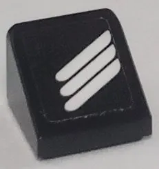 Slope 30 1 x 1 x 2/3 with 3 White Diagonal Stripes Pattern Model Left Side (Sticker) - Set 42138