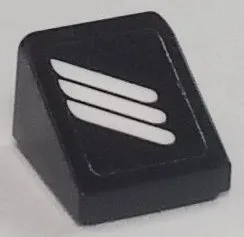 Slope 30 1 x 1 x 2/3 with 3 White Diagonal Stripes Pattern Model Right Side (Sticker) - Set 42138