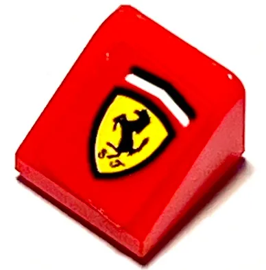 Slope 30 1 x 1 x 2/3 with Ferrari Logo Pattern (Sticker) - Set 75882