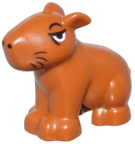 Capybara, Friends Style with Black Eyes, Nostrils, Mouth and Whiskers Pattern (Disney Chispi)