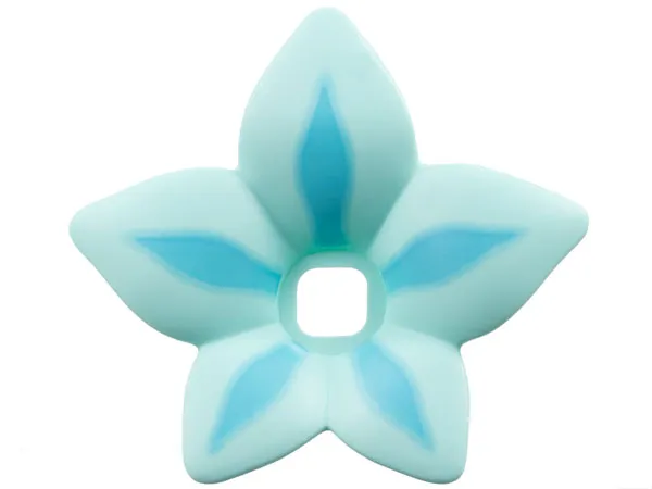 Clikits, Icon Accent Plastic Flower 6 x 6 x 2/3 with Sky Blue Highlights Pattern