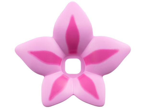 Clikits, Icon Accent Plastic Flower 6 x 6 x 2/3 with Dark Pink Highlights Pattern