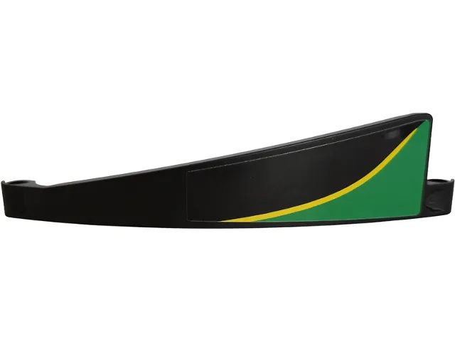 Technic, Panel Curved #53 3 x 13 Tapered Right with Green Panel and Curved Yellow Stripe Pattern (Sticker) - Set 42240