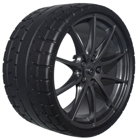 Wheel 75mm D. x 41mm Technic Racing Large, 10 Spokes with Black Tire 87.9 x 44 (5428 / 80279)