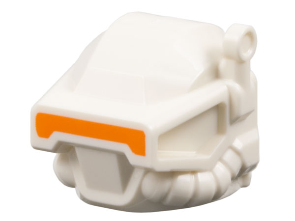 Minifigure, Headgear Helmet Space with Closed Visor, Breathing Tubes and Antenna with Orange Lens Pattern