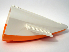 Aircraft Fuselage Aft Section Curved with Fixed Orange Base and White Hard Rubber Tip