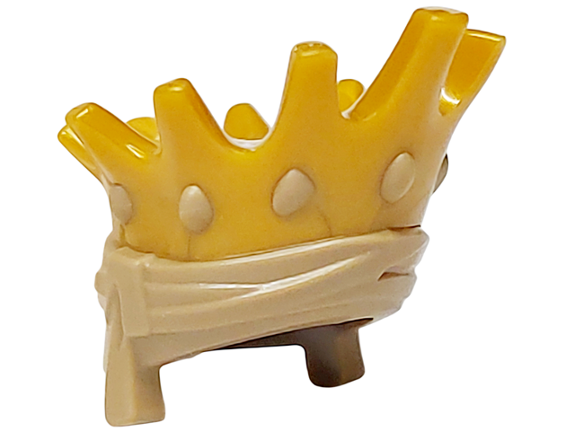 Minifigure, Headgear Wrap with Molded Pearl Gold Crown Pattern