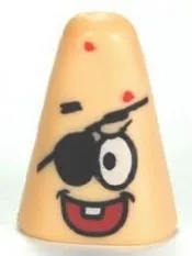 Minifigure, Head, Modified Patrick with Eye Patch Pattern