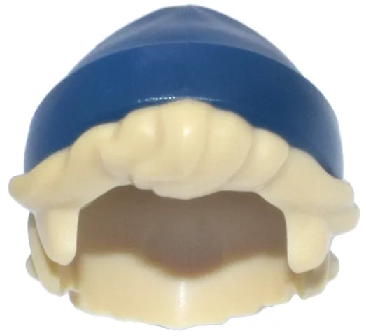 Mini Doll, Hair Combo, Hair with Hat, Short Tousled with Molded Dark Blue Beanie / Knit Cap Pattern