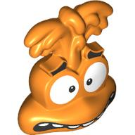 Mini Doll, Head, Modified Inside Out Anxiety with White Eyes, Black Eyebrows and Open Mouth with Top Teeth Pattern