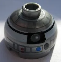 Brick, Round 2 x 2 Dome Top with White and Black Pattern (R2-Q2)