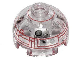 Brick, Round 2 x 2 Dome Top with Red Rectangle Borders Pattern (Imperial Astromech Droid)