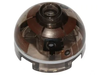 Brick, Round 2 x 2 Dome Top with Dark Brown with Silver Band Around Dome Pattern (R3-M2)