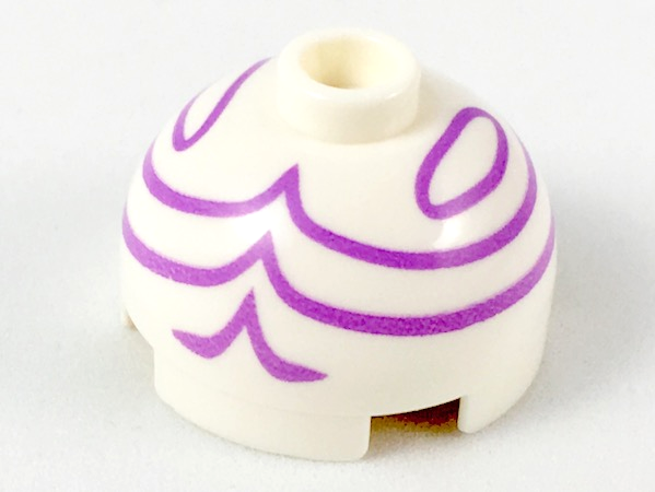 Brick, Round 2 x 2 Dome Top with Medium Lavender Turban Wrappings Pattern