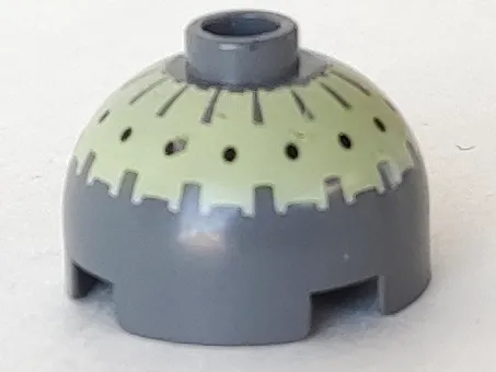 Brick, Round 2 x 2 Dome Top with Black Spots on Bright Light Yellow Pattern (Buzz Droid)