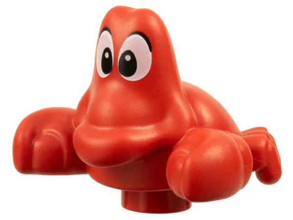 Duplo Crab with White Eyes, Black Pupils and Eyelids Pattern (Sebastian)