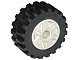 Wheel 18mm D. x 14mm with Pin Hole, Fake Bolts and Shallow Spokes with Black Tire 30.4 x 14 Offset Tread (55981 / 30391)