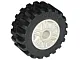 Wheel 18mm D. x 14mm with Pin Hole, Fake Bolts and Shallow Spokes with Black Tire 30.4 x 14 Offset Tread (55981 / 30391)