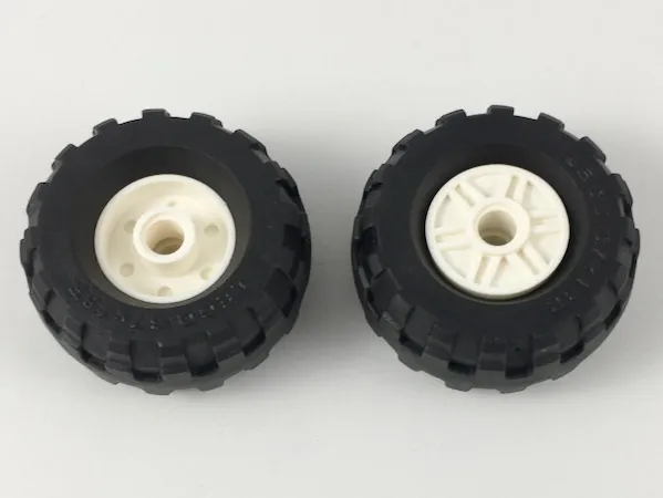 Wheel 18mm D. x 14mm with Pin Hole, Fake Bolts and Shallow Spokes with Black Tire 37 x 18R (55981 / 56891)