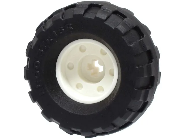 Wheel 18mm D. x 14mm with Axle Hole, Fake Bolts and Shallow Spokes with Black Tire 37 x 18R (55982 / 56891)