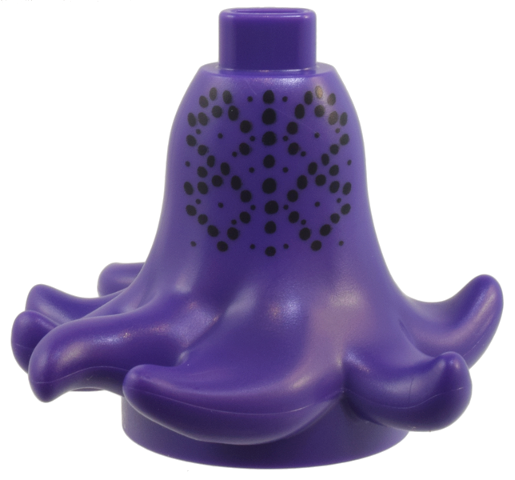 Mini Doll Lower Body with Upturned Tentacles and Black Dots in Diamond Geometric Pattern (Ursula)