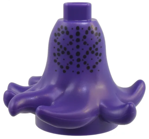 Mini Doll Lower Body with Upturned Tentacles and Black Dots in Diamond Geometric Pattern (Ursula)