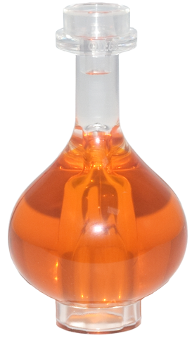 Minifigure, Utensil Bottle, Florence Flask with Molded Trans-Orange Fluid Pattern