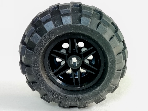Wheel 30.4mm D. x 20mm with No Pin Holes and Reinforced Rim with Black Tire 56 x 26 Balloon (56145 / 55976)