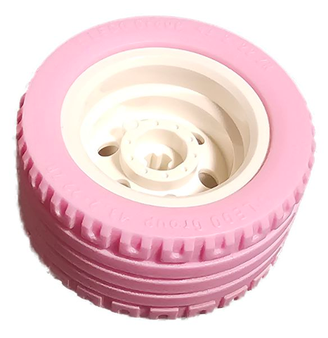 Wheel 30.4mm D. x 20mm with No Pin Holes and Reinforced Rim with Bright Pink Tire 43.2 x 22 ZR (56145 / 44309)