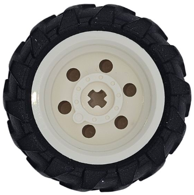 Wheel 30.4mm D. x 20mm with No Pin Holes and Reinforced Rim with Black Tire 43 x 22 Tractor (56145 / 7616)