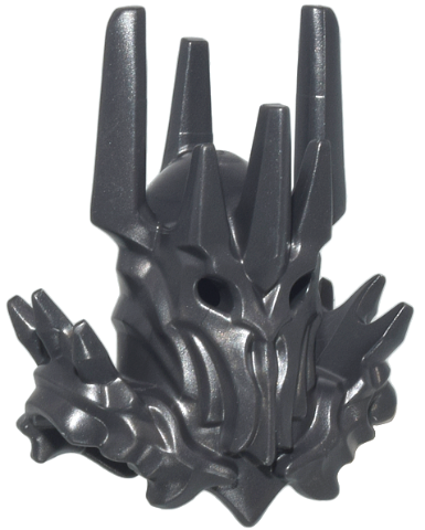 Minifigure, Headgear Helmet Mask with Shoulder Armor and Long Spikes - Flexible Rubber